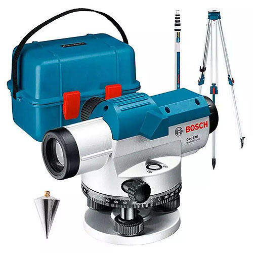 Нивелир оптический Bosch GOL 32 D, штатив, линейка